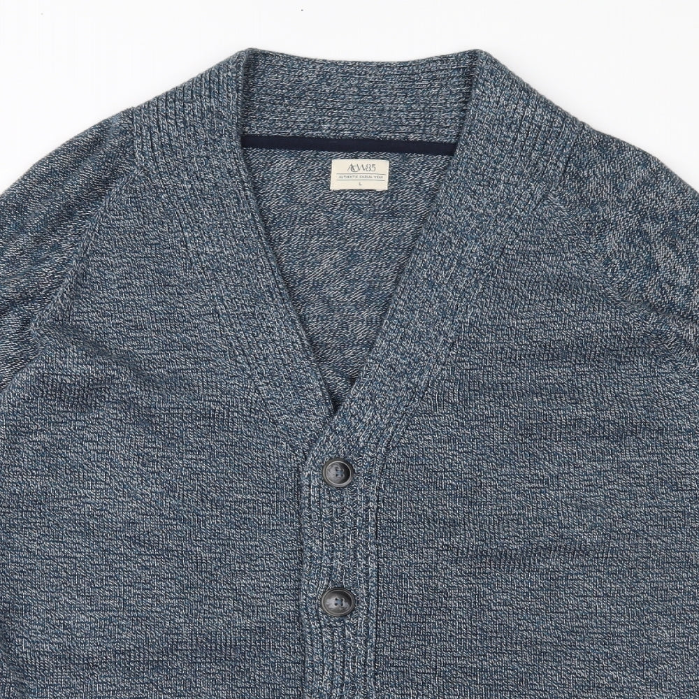ACW85 Mens Blue  Knit Cardigan Jumper Size L