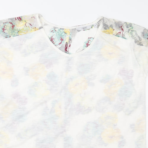 NEXT Womens Ivory Floral  Basic Blouse Size 12