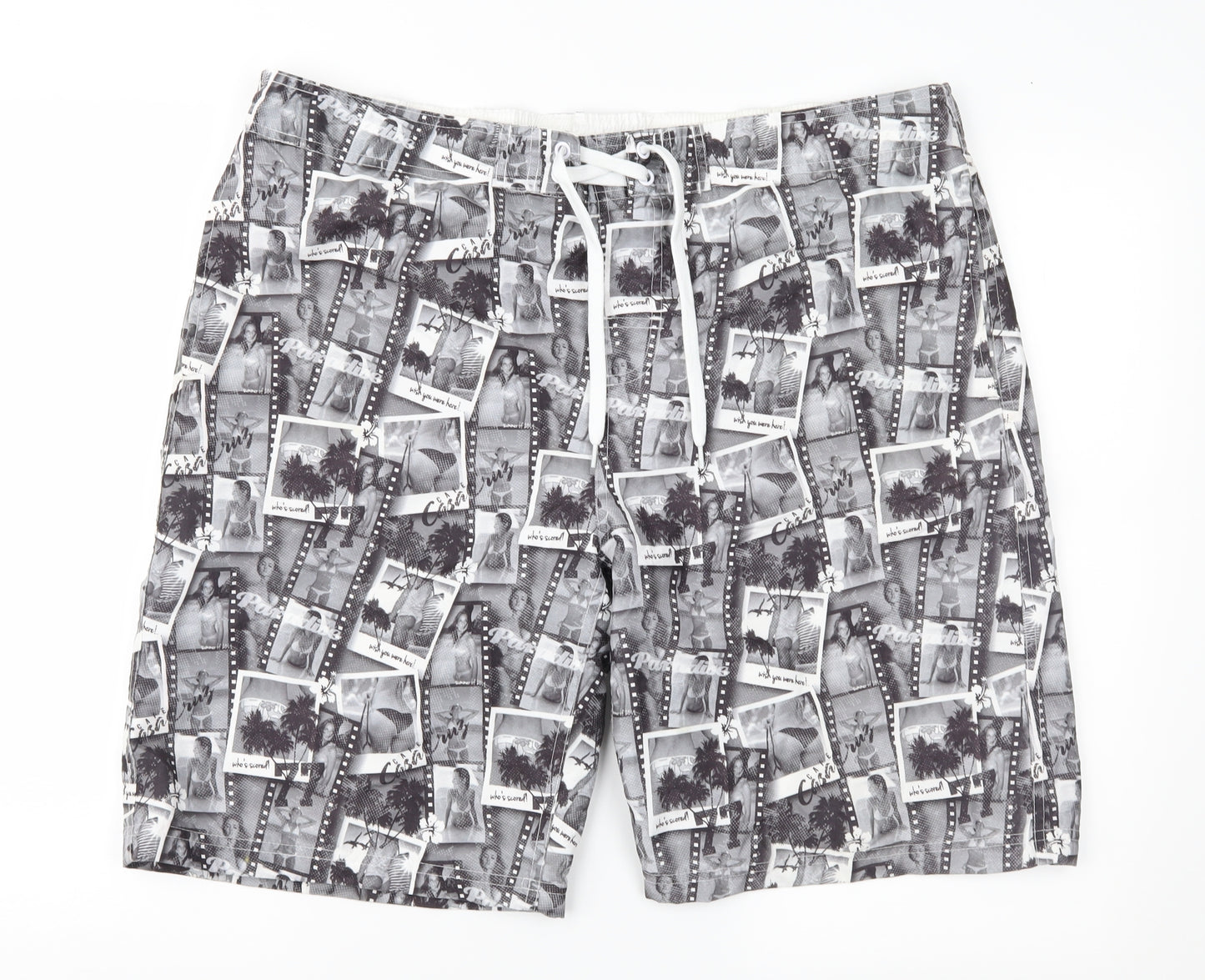 CEDAR Mens Grey Geometric  Bermuda Shorts Size XL