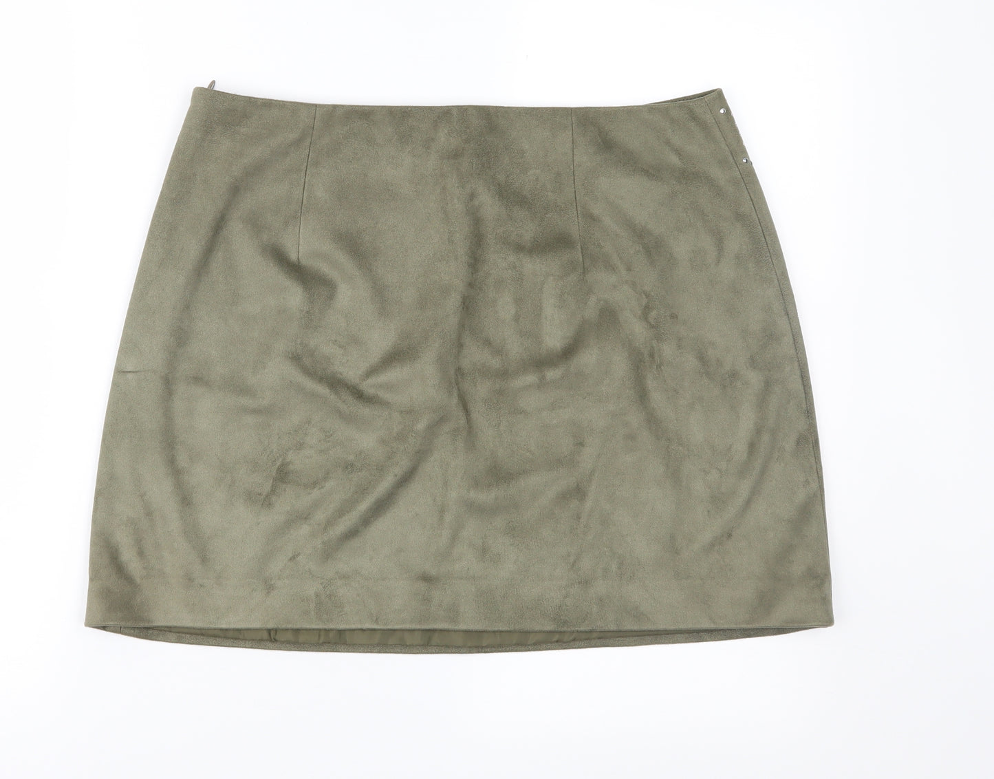 River Island Womens Green Geometric  A-Line Skirt Size 14