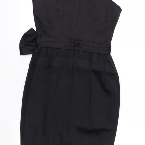 Warehouse Womens Black  Satin Pencil Dress  Size 8