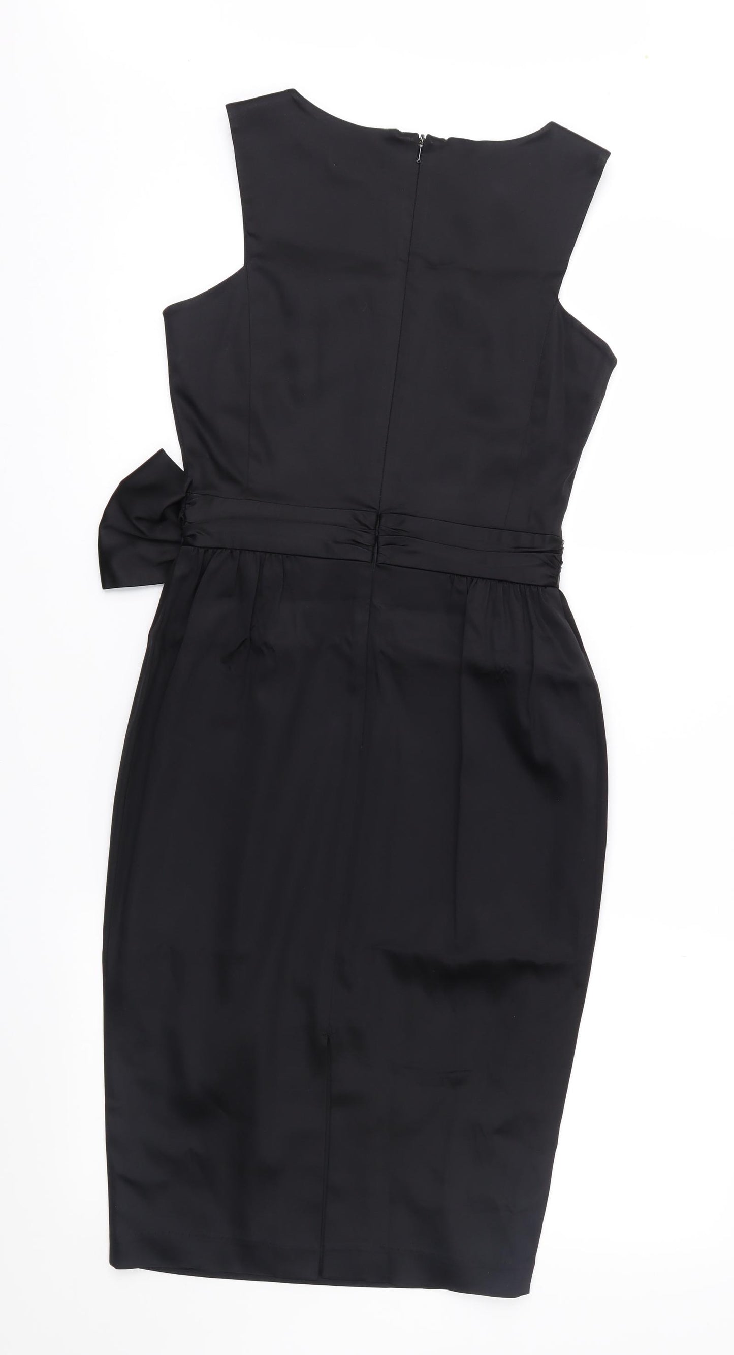 Warehouse Womens Black  Satin Pencil Dress  Size 8