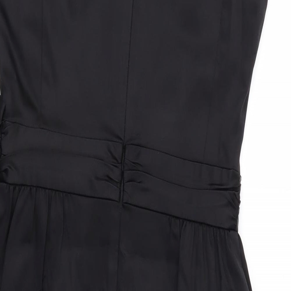 Warehouse Womens Black  Satin Pencil Dress  Size 8