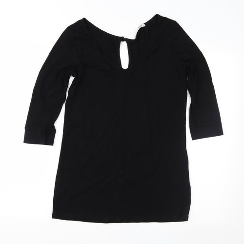 George Womens Black  Jersey Basic Blouse Size 12