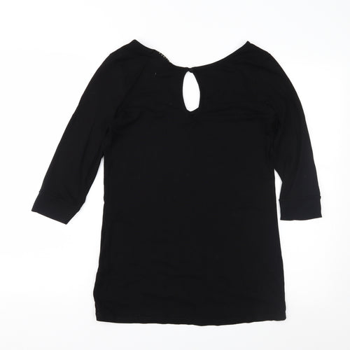 George Womens Black  Jersey Basic Blouse Size 12