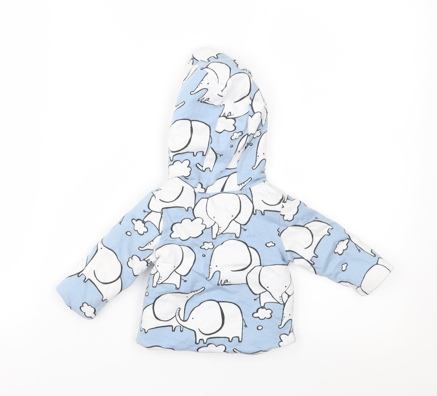 NEXT Baby Blue Geometric  Jacket Coat Size 0-3 Months  - Elephant