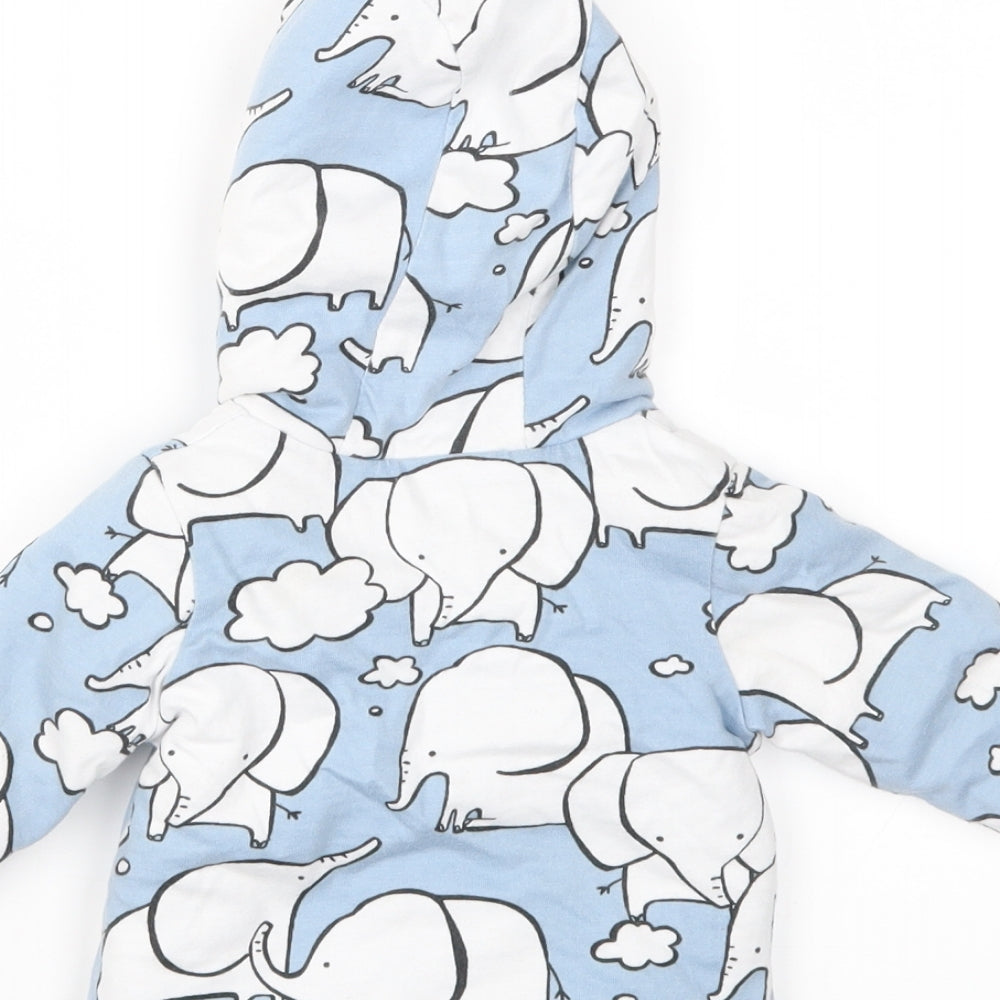NEXT Baby Blue Geometric  Jacket Coat Size 0-3 Months  - Elephant