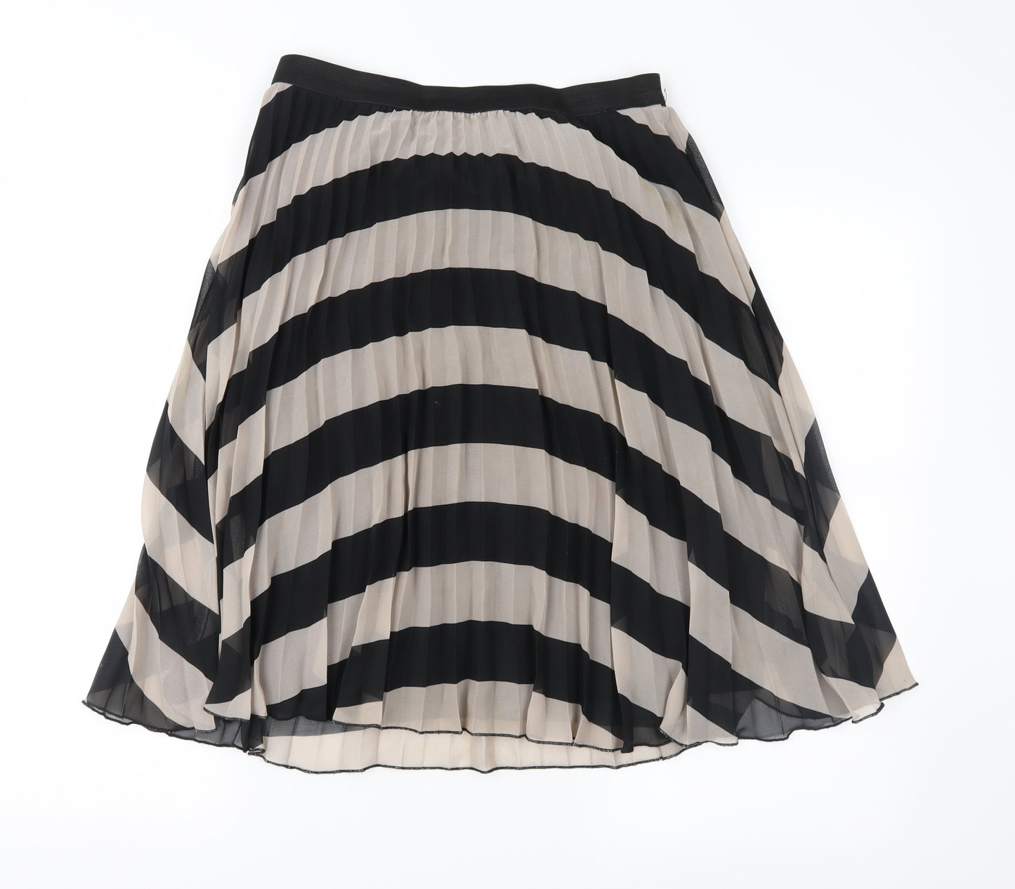 Atmosphere Womens Black Striped  Pleated Skirt Size 12
