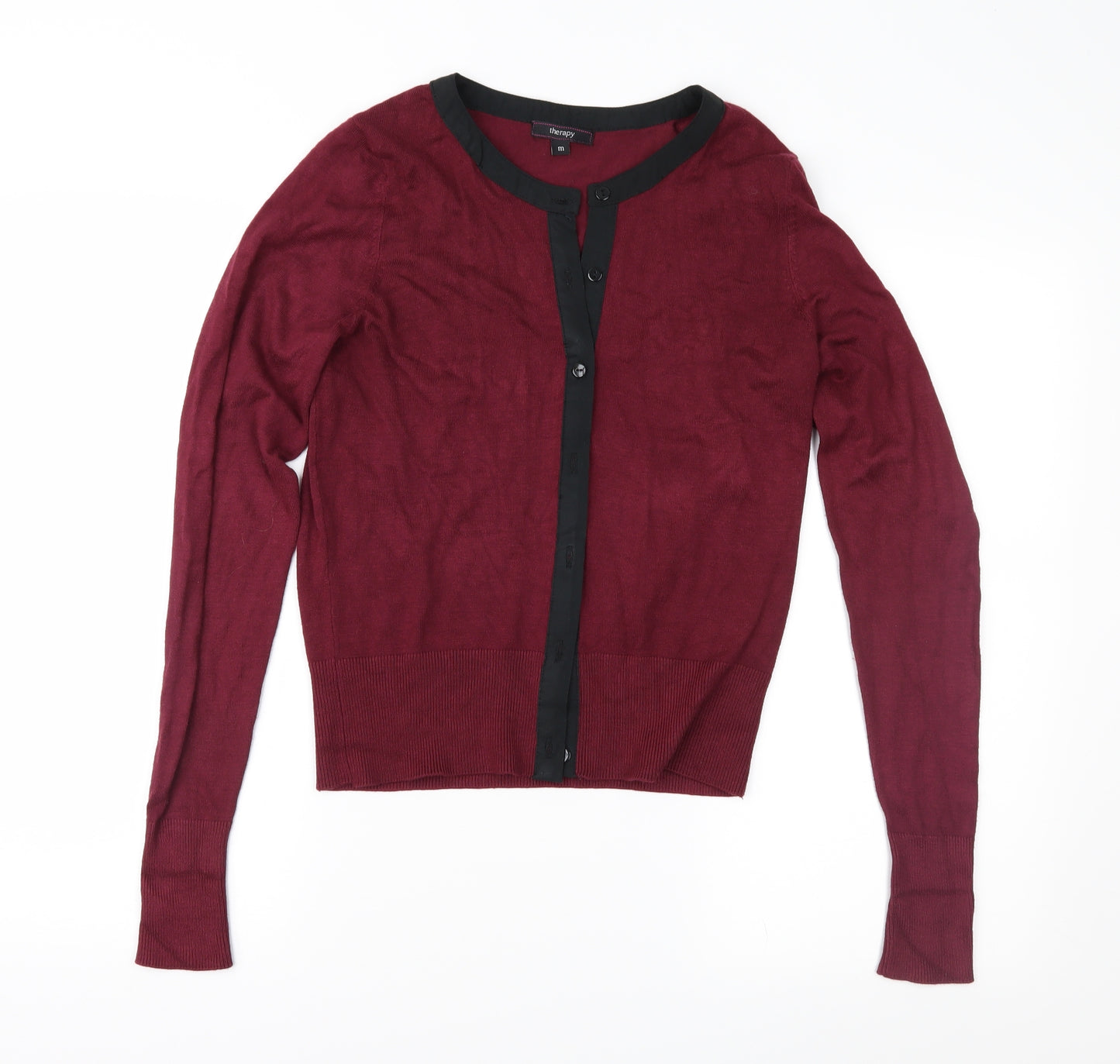 Therapy Womens Red  Knit Cardigan Jumper Size M