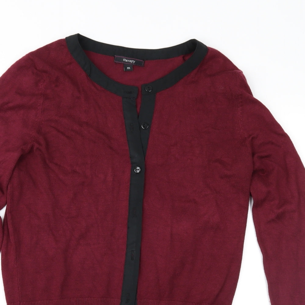 Therapy Womens Red  Knit Cardigan Jumper Size M