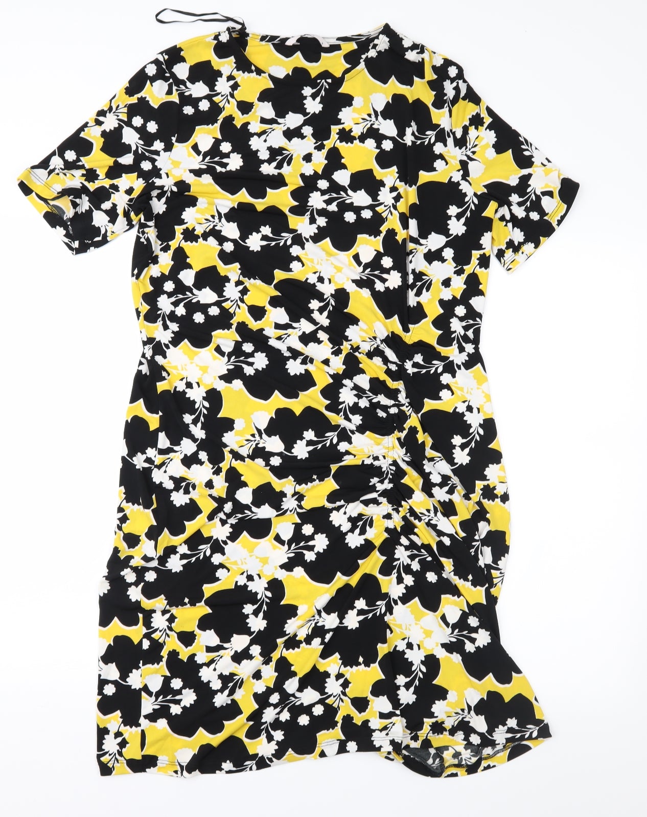 TU Womens Yellow Floral  Sheath  Size 16