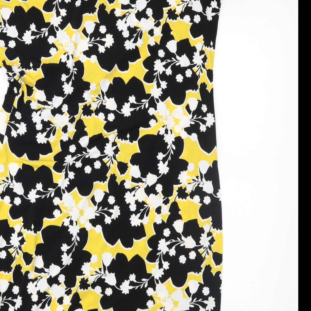 TU Womens Yellow Floral  Sheath  Size 16