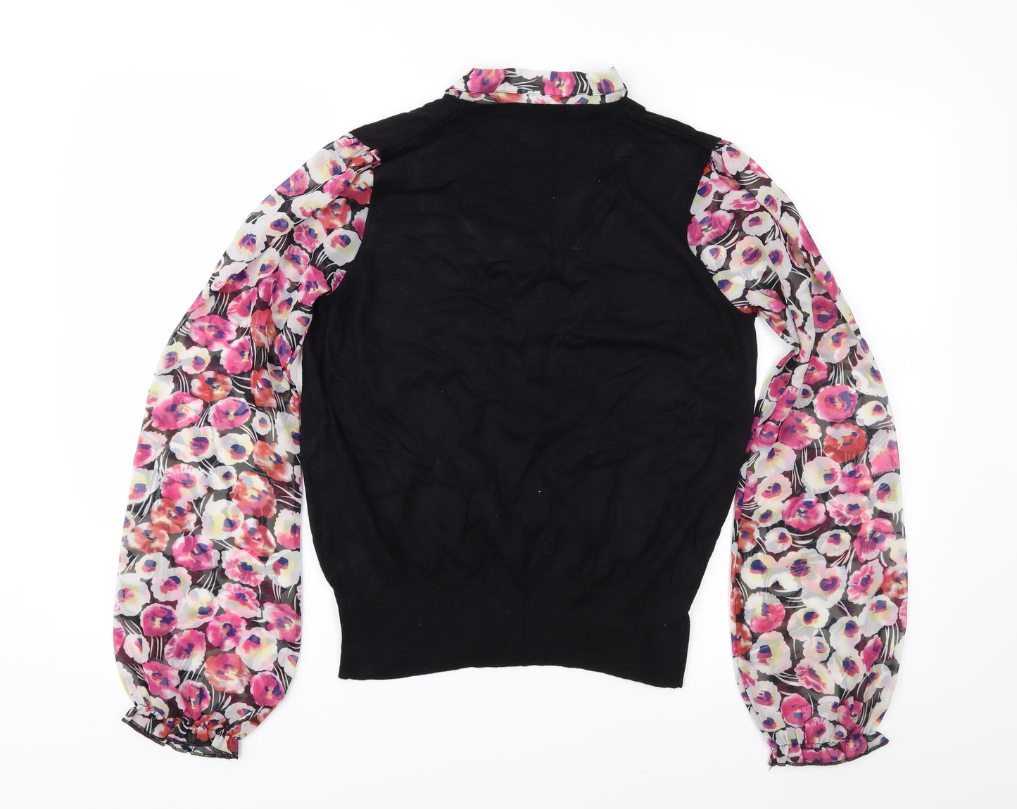 Papaya Womens Black Floral  Pullover Jumper Size 14