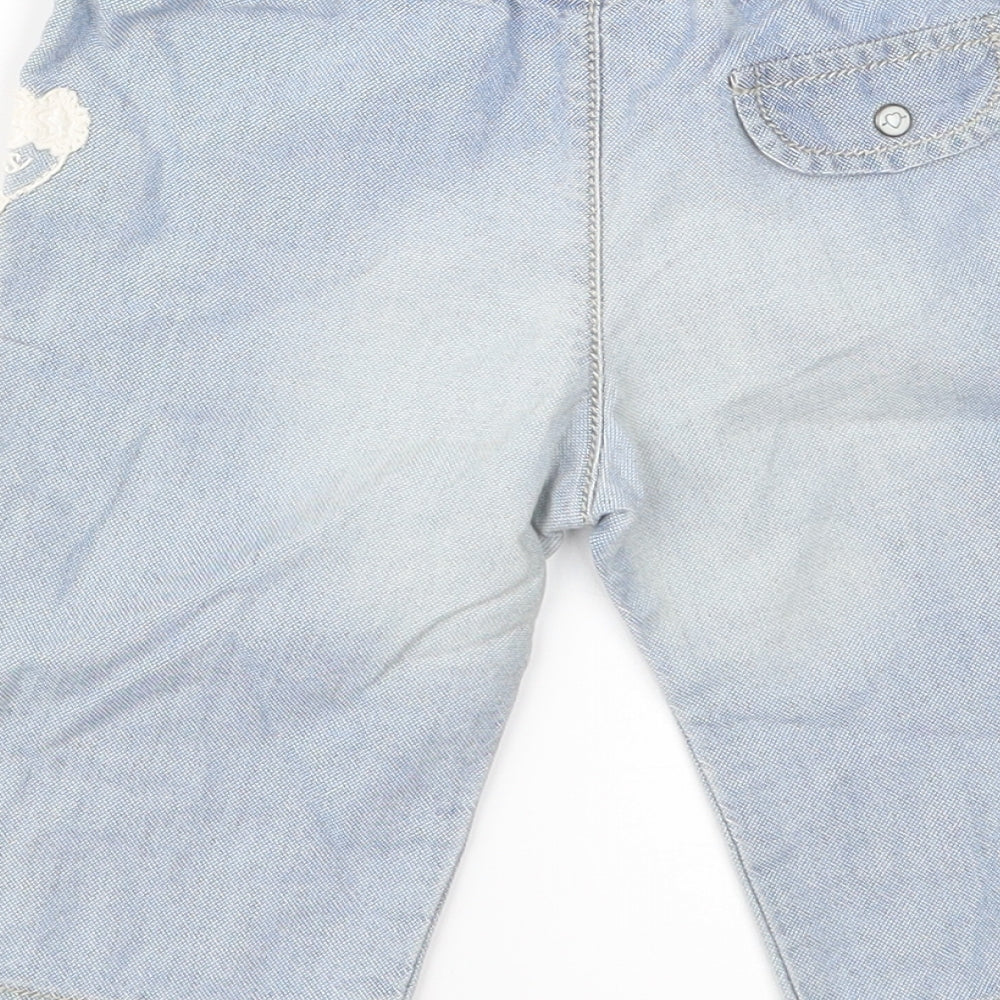 IKKS Baby Blue  Denim Cargo Jeans Size 3-6 Months