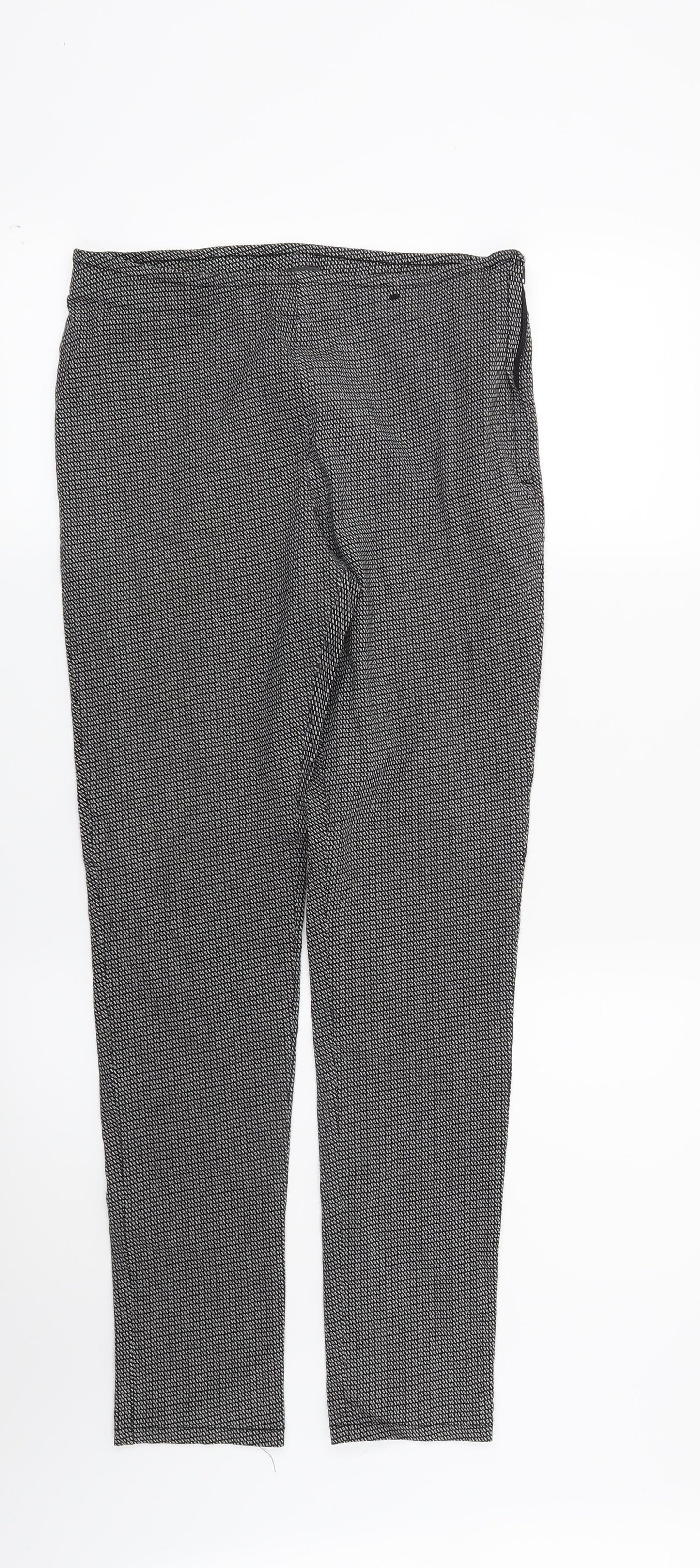 Primark Womens Black Geometric  Trousers  Size 12 L27 in