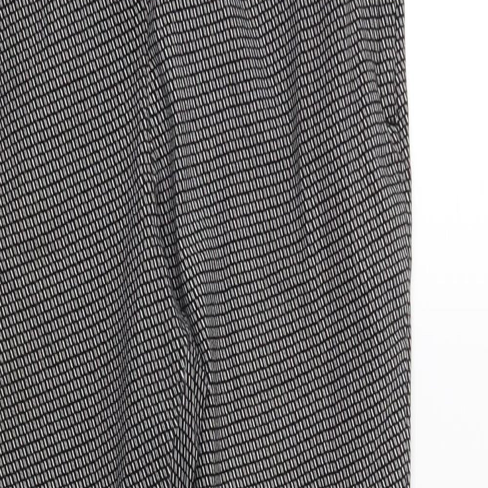 Primark Womens Black Geometric  Trousers  Size 12 L27 in