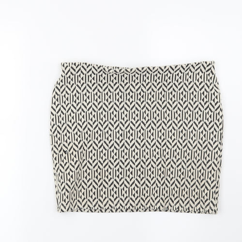 Atmosphere Womens Beige Geometric  Mini Skirt Size 12