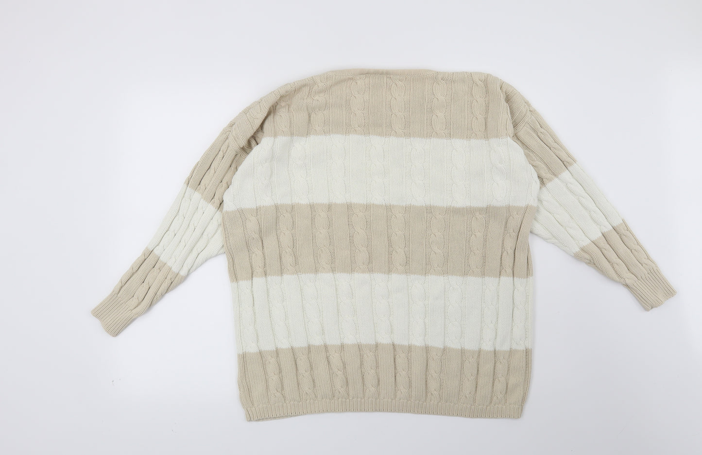 Preworn Womens Beige Striped  Pullover Jumper Size M