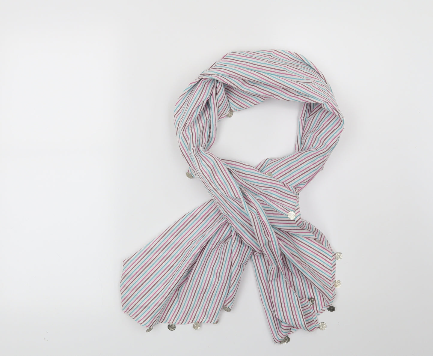 George Womens White Striped   Scarf