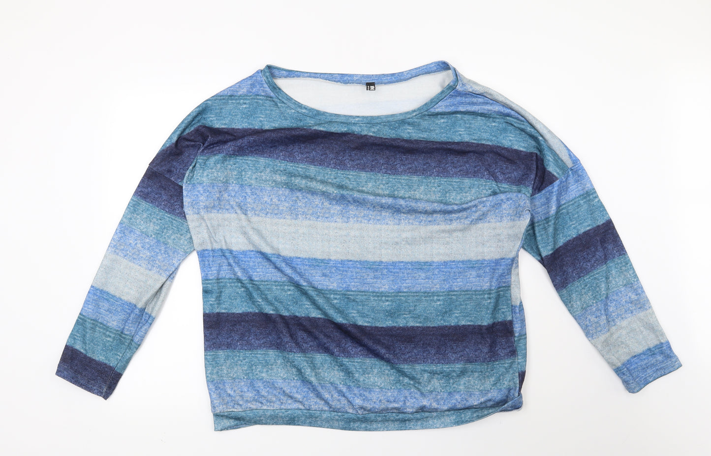 Preworn Womens Blue Striped  Pullover Sweatshirt Size 2XL