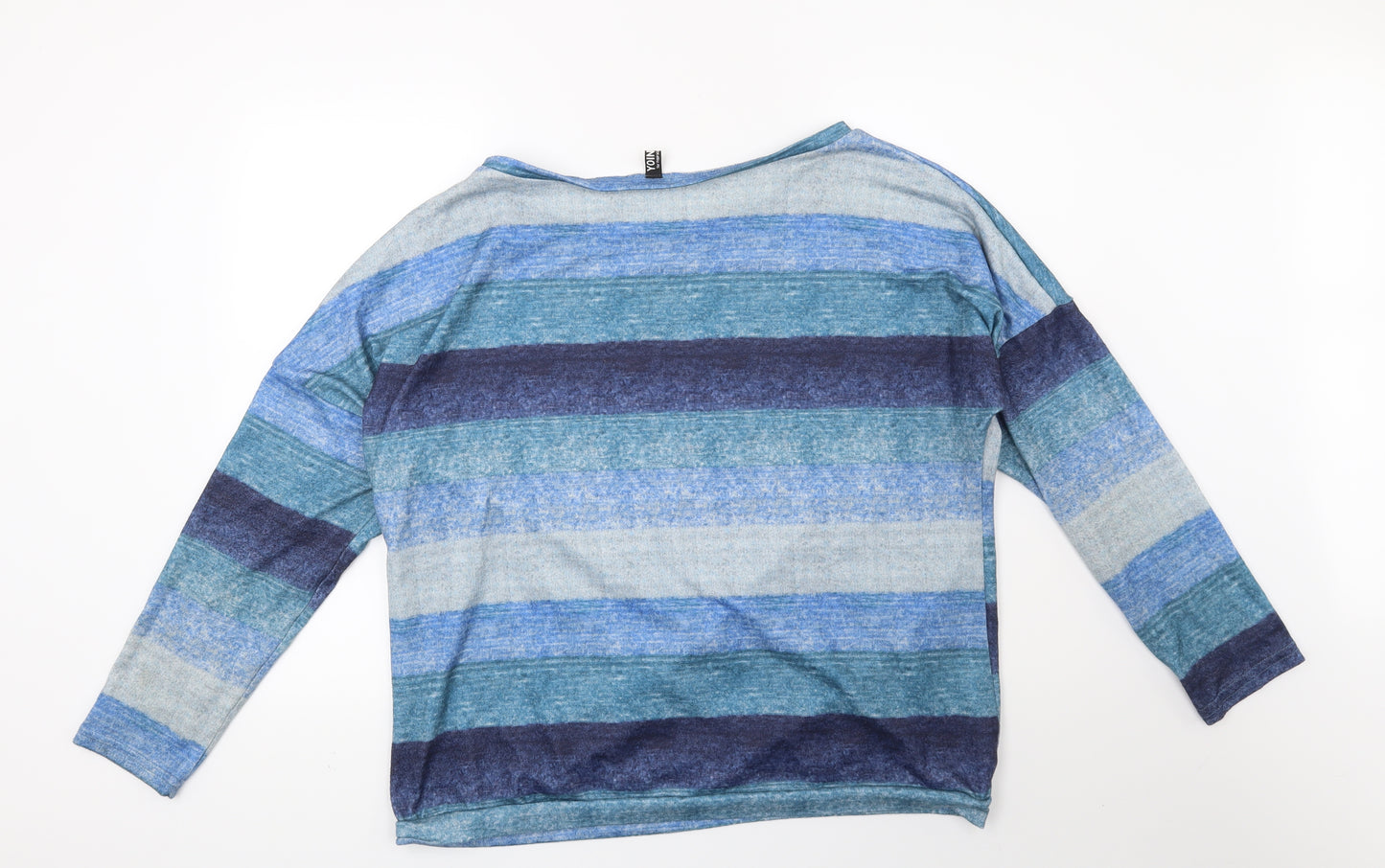 Preworn Womens Blue Striped  Pullover Sweatshirt Size 2XL
