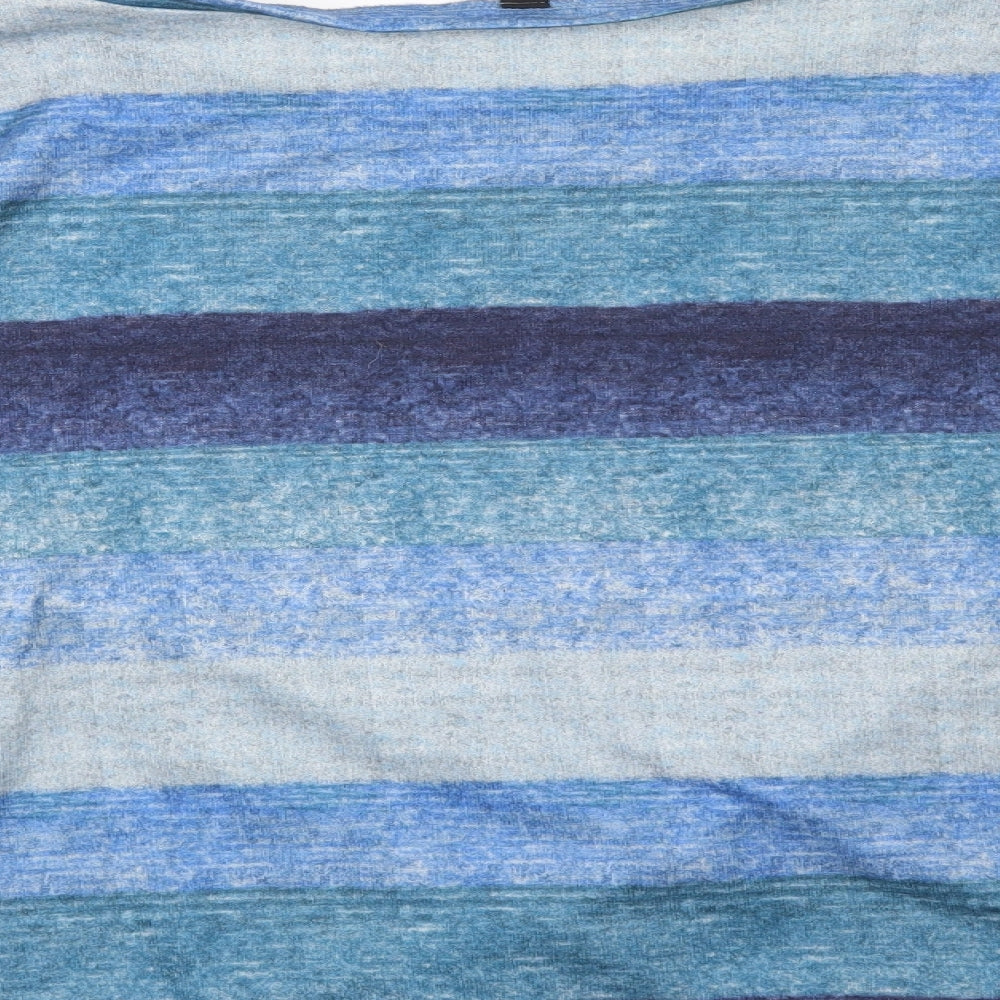 Preworn Womens Blue Striped  Pullover Sweatshirt Size 2XL