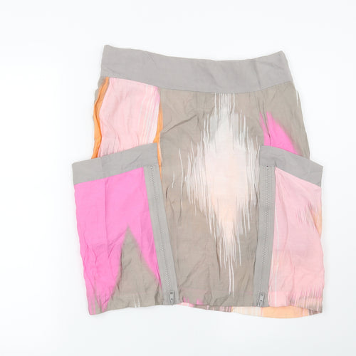 Topshop Womens Grey Geometric  Mini Skirt Size 12