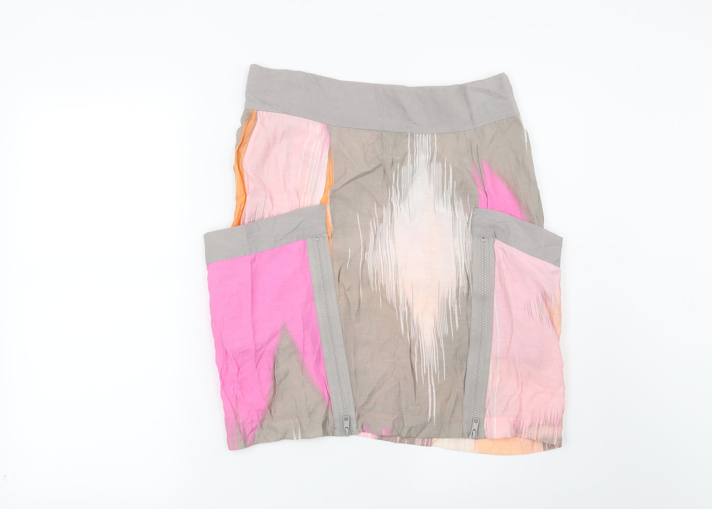 Topshop Womens Grey Geometric  Mini Skirt Size 12