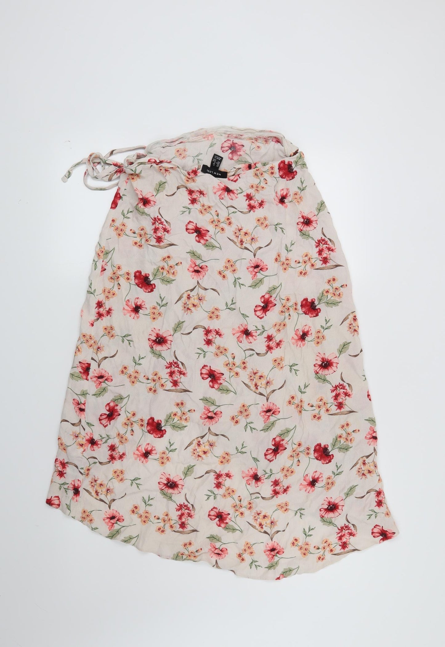 New Look Womens Beige Floral  Wrap Skirt Size 12