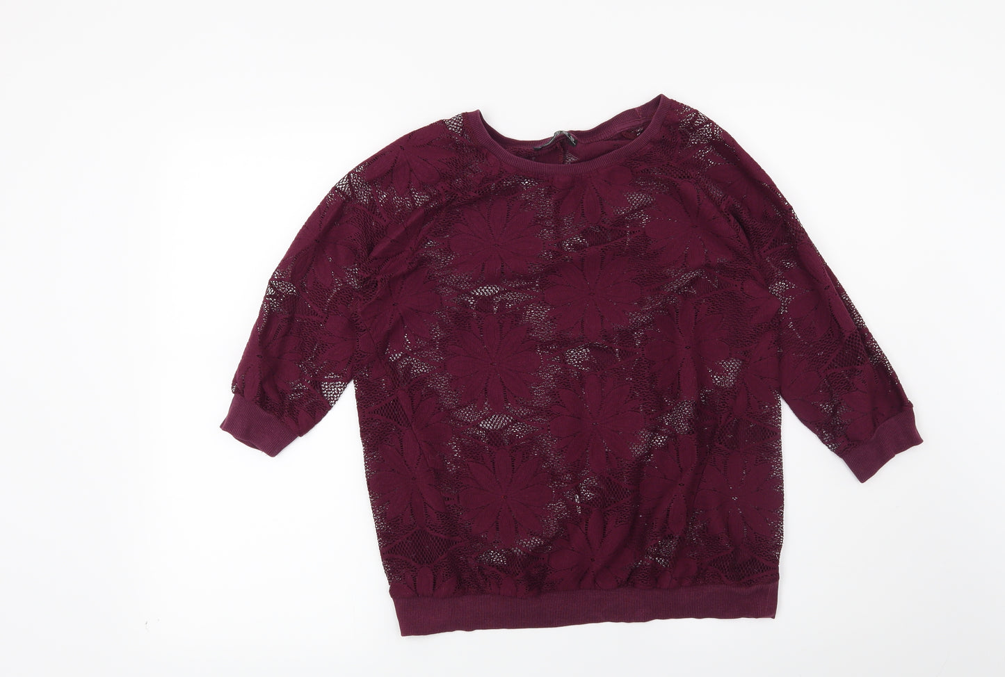 Atmosphere Womens Purple Floral  Pullover Sweatshirt Size 8