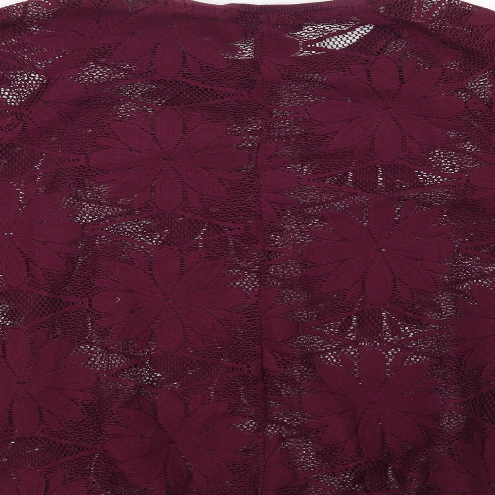 Atmosphere Womens Purple Floral  Pullover Sweatshirt Size 8