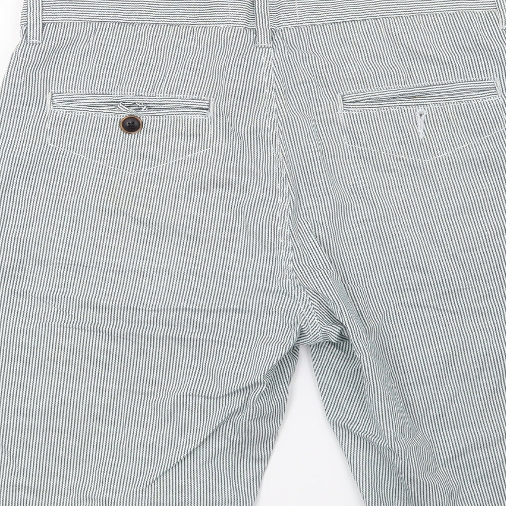 River Island Mens Blue Striped  Bermuda Shorts Size 32 in