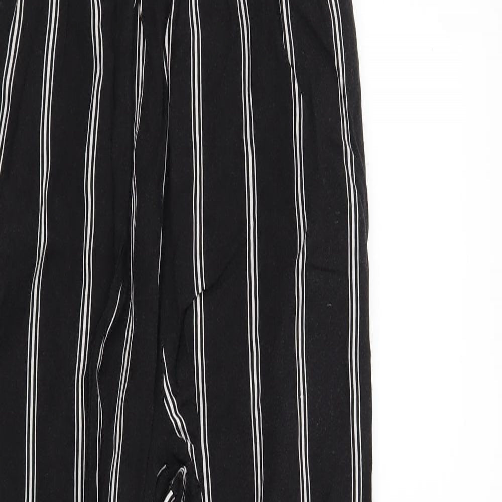 H&M Womens Black Striped  Trousers  Size 6 L24 in