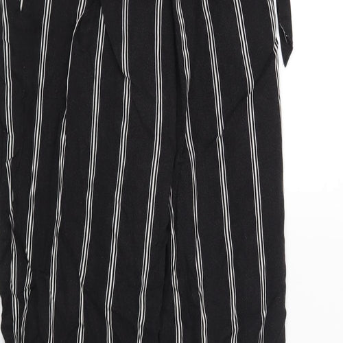 H&M Womens Black Striped  Trousers  Size 6 L24 in