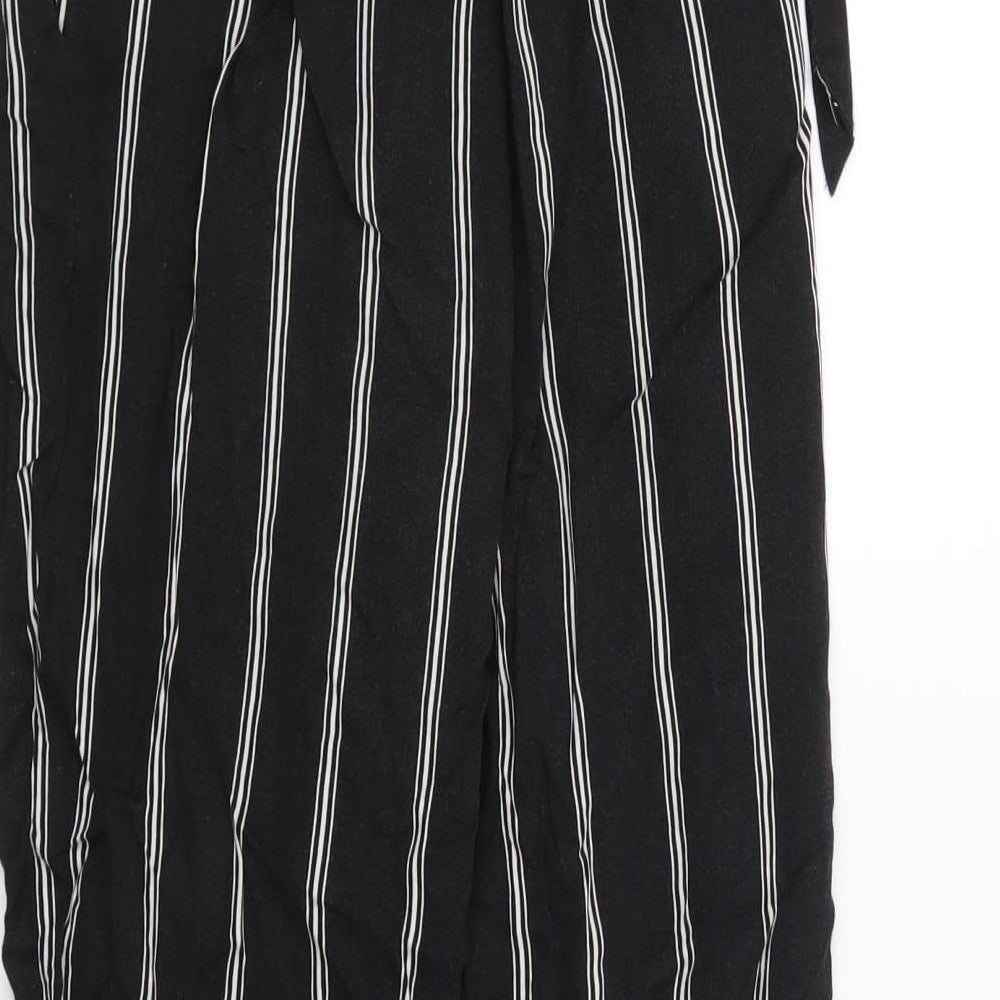 H&M Womens Black Striped  Trousers  Size 6 L24 in