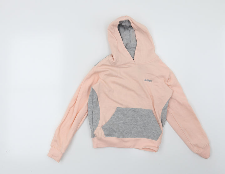Lee Cooper Girls Pink Pullover Hoodie Size 9-10 Years