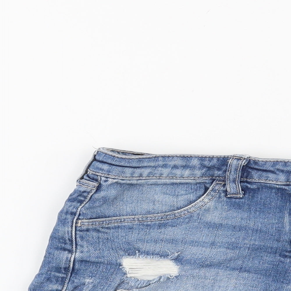 & Denim Girls Blue   Cut-Off Shorts Size 11 Years