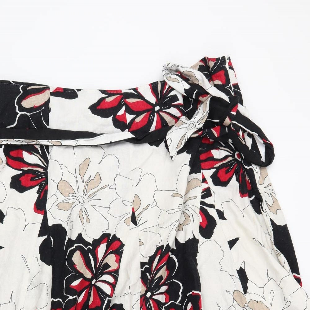 Marks and Spencer Womens White Floral  A-Line Skirt Size 20