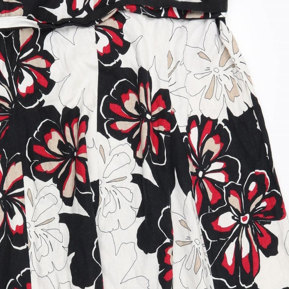 Marks and Spencer Womens White Floral  A-Line Skirt Size 20