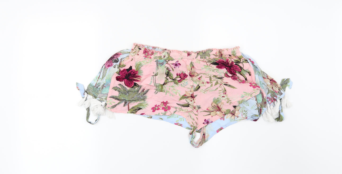 River Island Womens Pink Floral  Culotte Shorts Size M