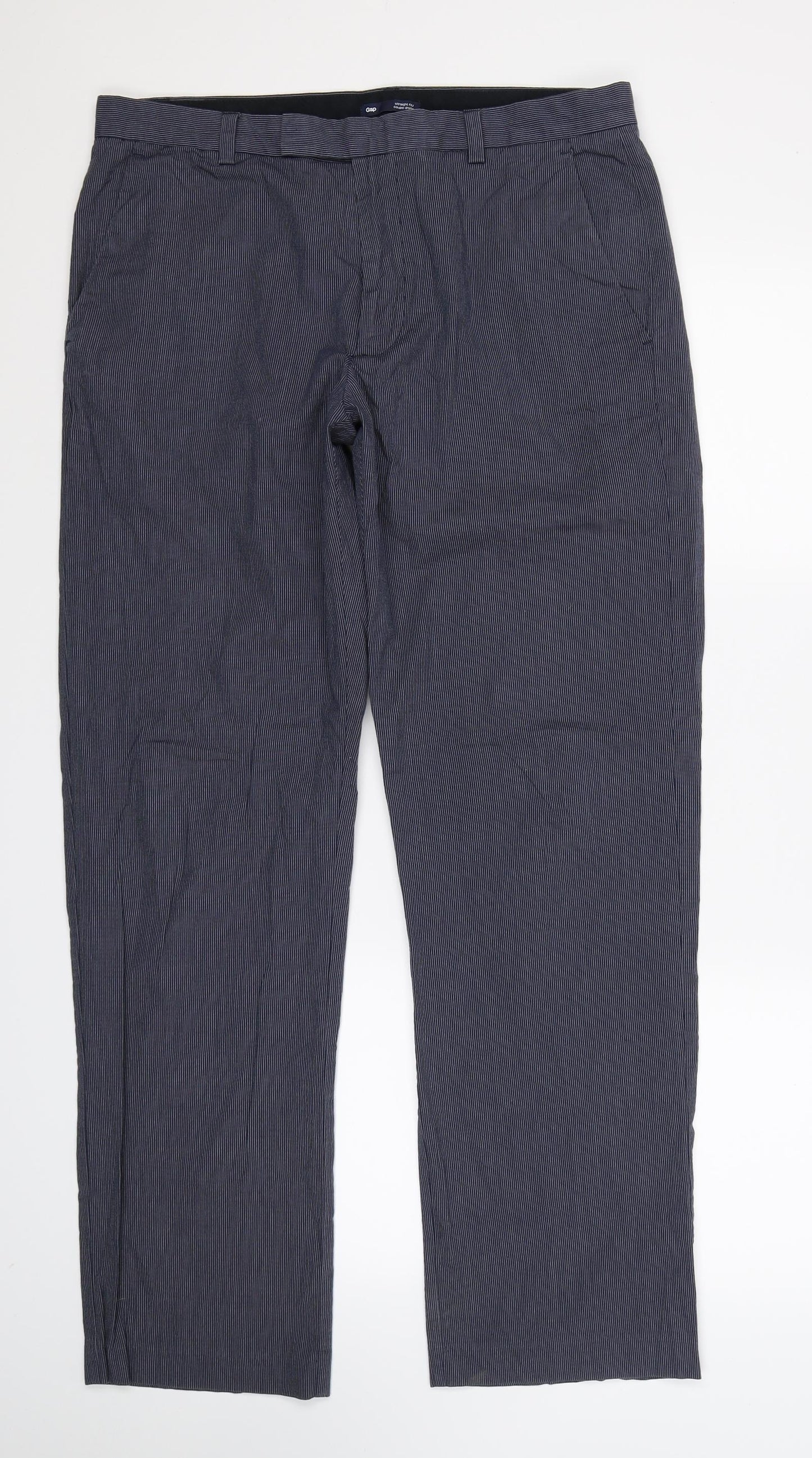 Gap Mens Blue Striped  Trousers  Size 32 L32 in