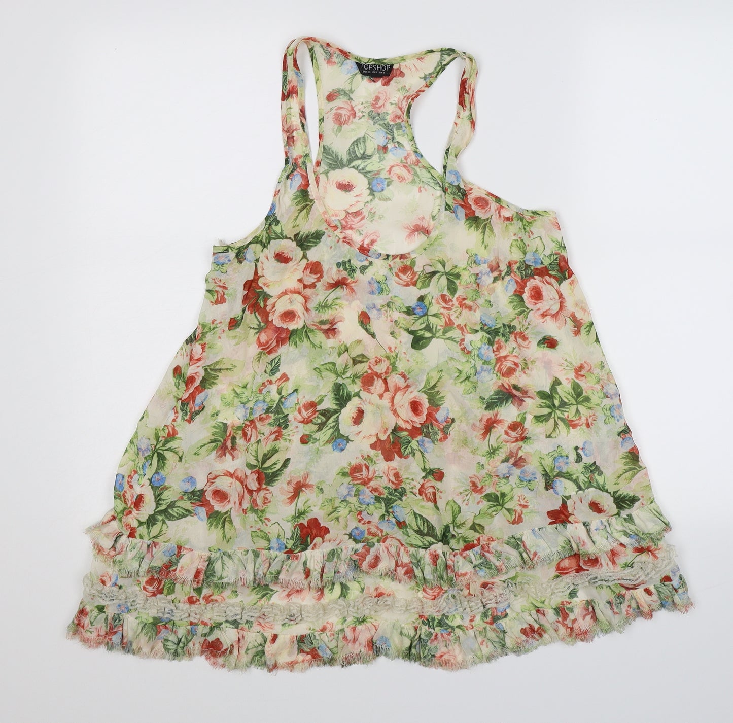 Topshop Womens Multicoloured Floral  Basic Blouse Size 8