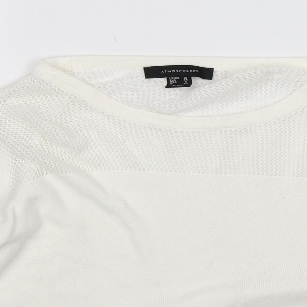 Atmosphere Womens White  Knit Pullover Jumper Size 10