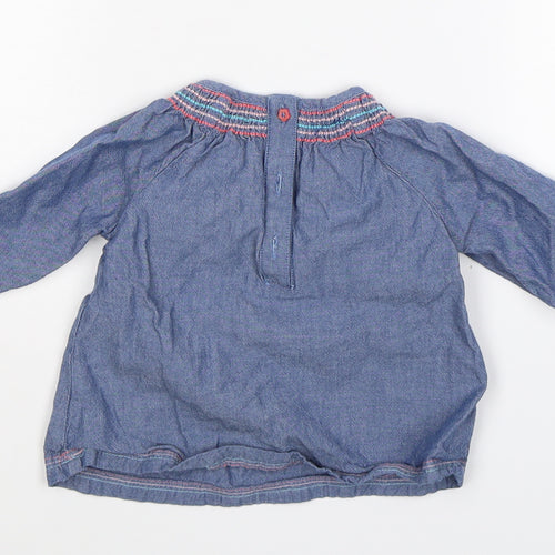 F&F Girls Blue  Denim Shirt Dress  Size 6-9 Months