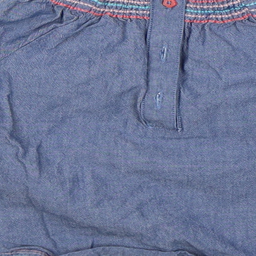 F&F Girls Blue  Denim Shirt Dress  Size 6-9 Months
