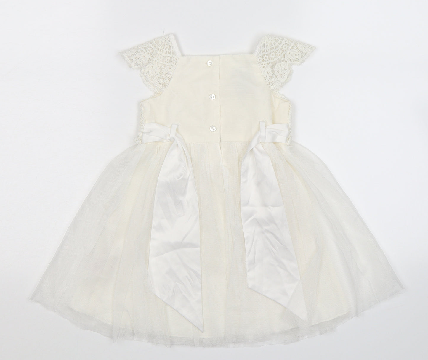 Monsoon Girls White   Fit & Flare  Size 9-12 Months