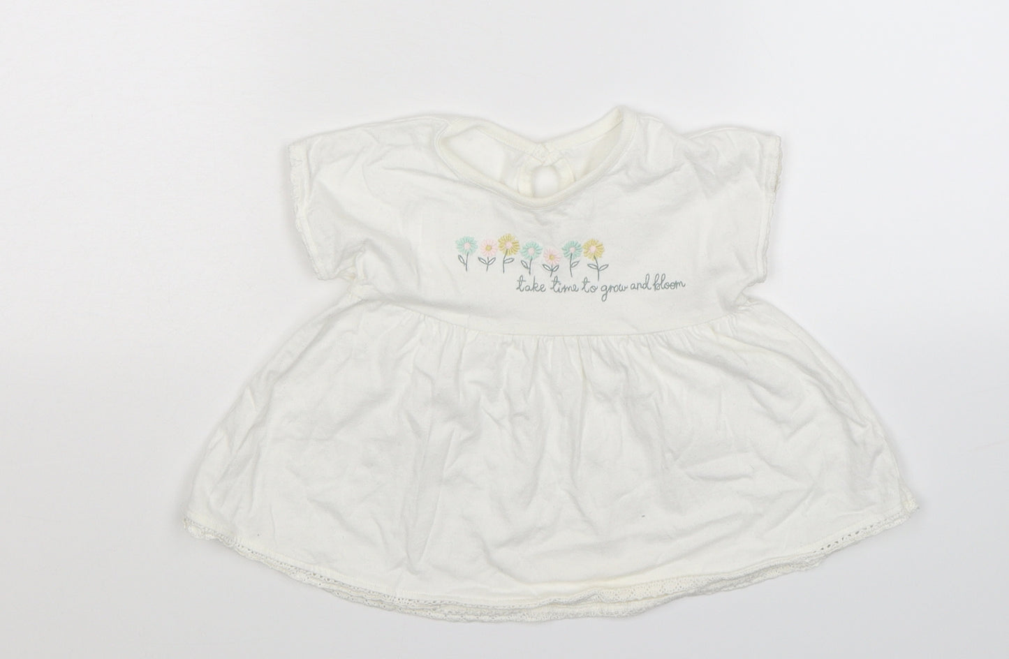 George Girls White   T-Shirt Dress  Size 6-9 Months