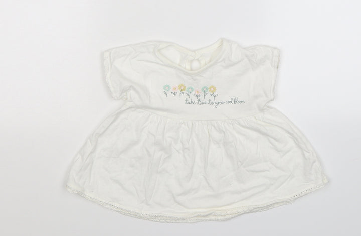 George Girls White   T-Shirt Dress  Size 6-9 Months