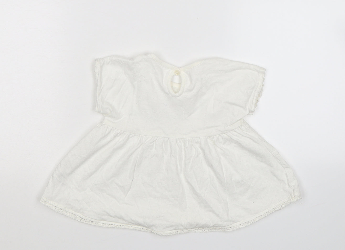 George Girls White   T-Shirt Dress  Size 6-9 Months