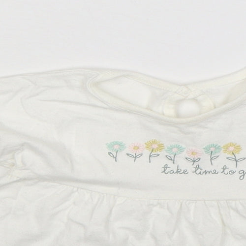 George Girls White   T-Shirt Dress  Size 6-9 Months